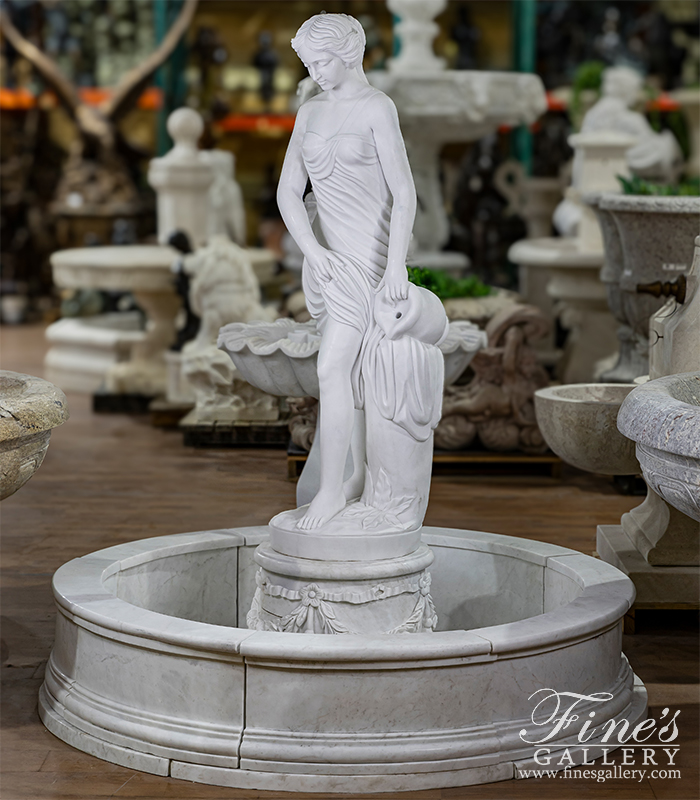 Marble Fountains  - Falconet's 'The Bather' In Museum Quality Statuary Marble - MF-1602